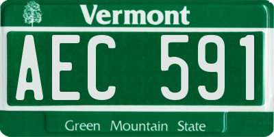 VT license plate AEC591