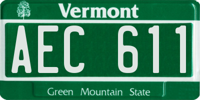VT license plate AEC611