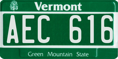VT license plate AEC616