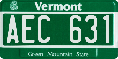 VT license plate AEC631