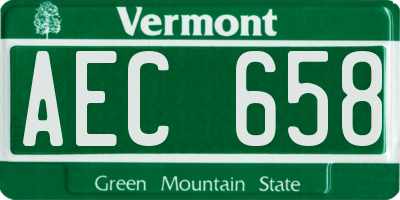 VT license plate AEC658