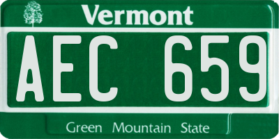 VT license plate AEC659