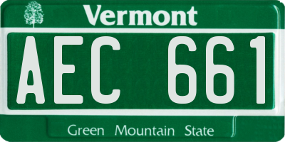 VT license plate AEC661