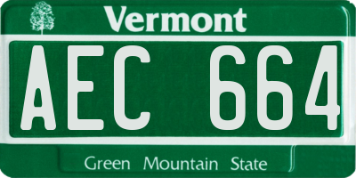 VT license plate AEC664