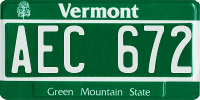 VT license plate AEC672