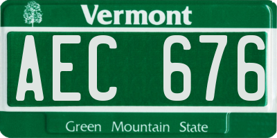 VT license plate AEC676