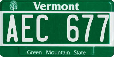 VT license plate AEC677