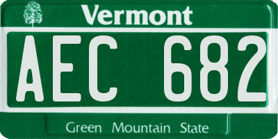 VT license plate AEC682