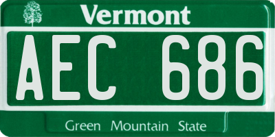 VT license plate AEC686
