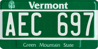 VT license plate AEC697