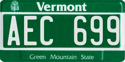 VT license plate AEC699