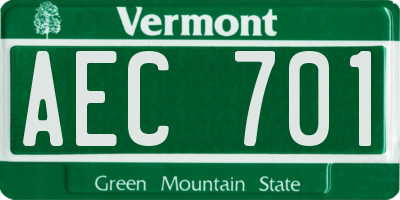 VT license plate AEC701