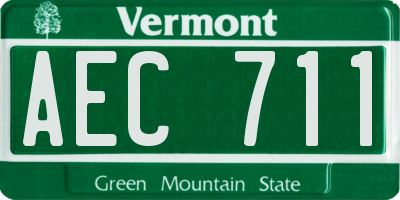 VT license plate AEC711