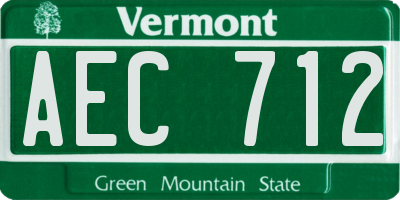 VT license plate AEC712