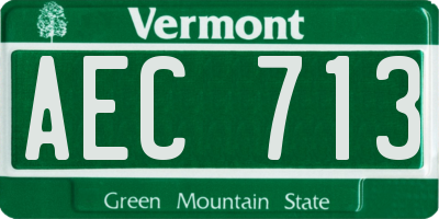 VT license plate AEC713