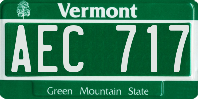 VT license plate AEC717