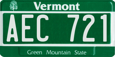 VT license plate AEC721