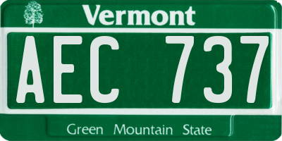 VT license plate AEC737