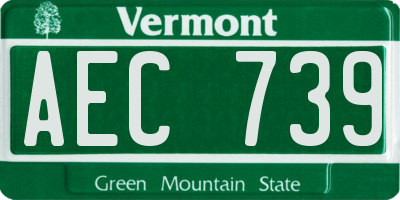 VT license plate AEC739