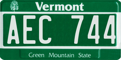 VT license plate AEC744