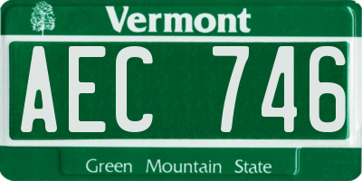 VT license plate AEC746