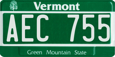 VT license plate AEC755