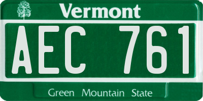 VT license plate AEC761