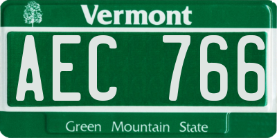 VT license plate AEC766