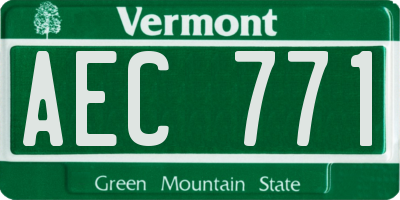 VT license plate AEC771