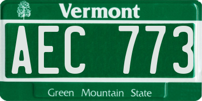 VT license plate AEC773