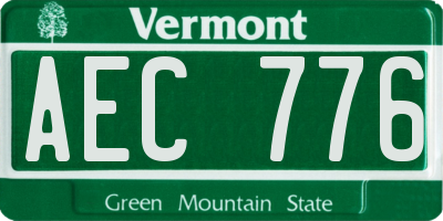 VT license plate AEC776