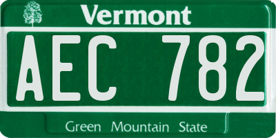 VT license plate AEC782