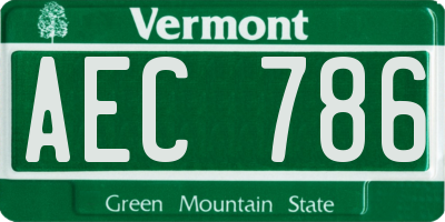 VT license plate AEC786