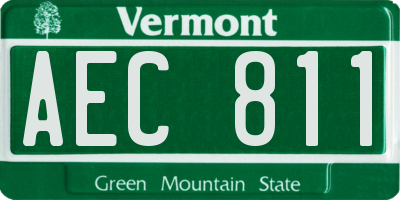 VT license plate AEC811