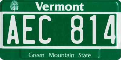 VT license plate AEC814