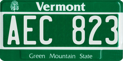 VT license plate AEC823