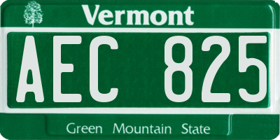 VT license plate AEC825