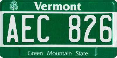 VT license plate AEC826