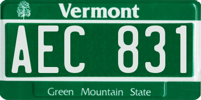 VT license plate AEC831