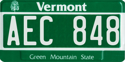 VT license plate AEC848
