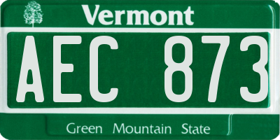 VT license plate AEC873