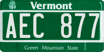 VT license plate AEC877