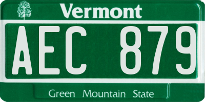 VT license plate AEC879