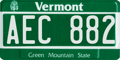 VT license plate AEC882