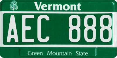 VT license plate AEC888