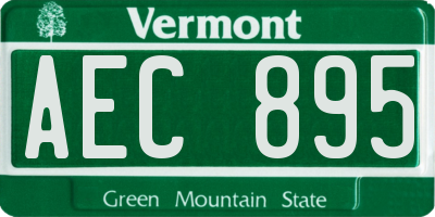VT license plate AEC895