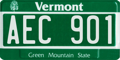VT license plate AEC901