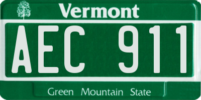 VT license plate AEC911