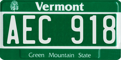 VT license plate AEC918
