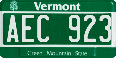 VT license plate AEC923